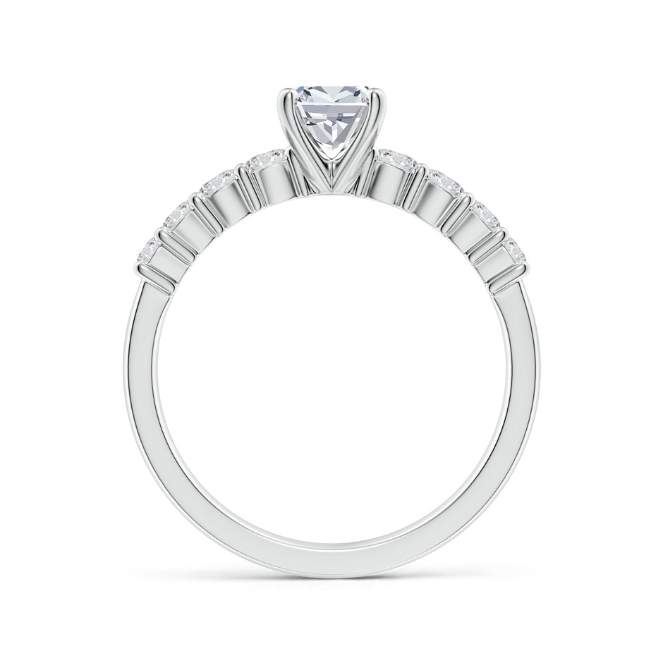 7x5mm HSI2 Solitaire Cushion Rectangular Diamond Graduated Engagement Ring in White Gold side 199