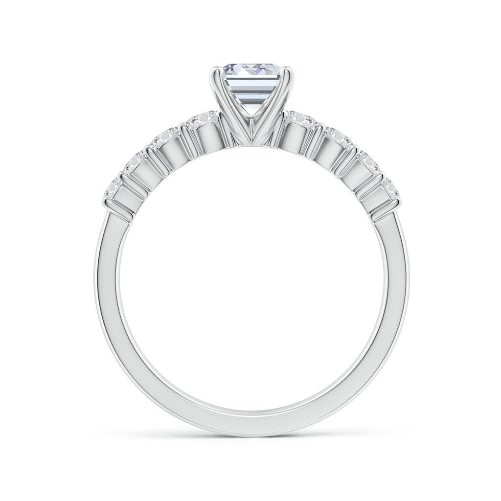 7x5mm HSI2 Solitaire Emerald-Cut Diamond Graduated Engagement Ring in White Gold Side 199