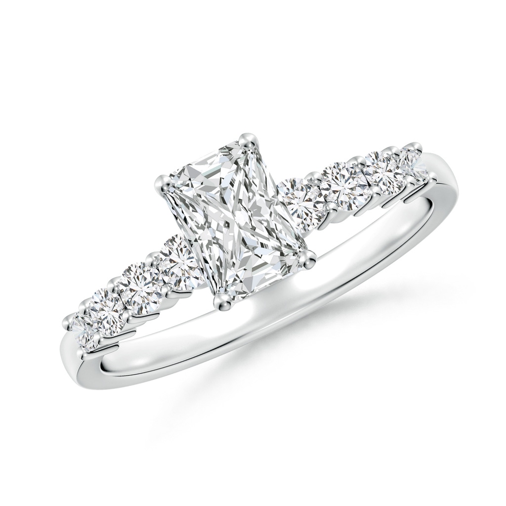 6.5x4.5mm HSI2 Solitaire Radiant-Cut Diamond Graduated Engagement Ring in White Gold