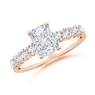 7x5mm GVS2 Solitaire Radiant-Cut Diamond Graduated Engagement Ring in Rose Gold
