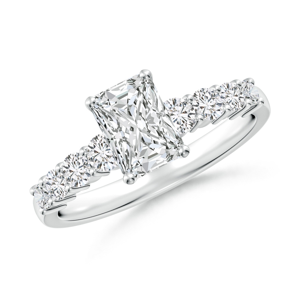 7x5mm HSI2 Solitaire Radiant-Cut Diamond Graduated Engagement Ring in White Gold