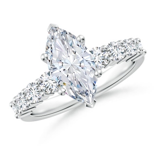 12x6mm GVS2 Solitaire Marquise Diamond Graduated Engagement Ring in P950 Platinum