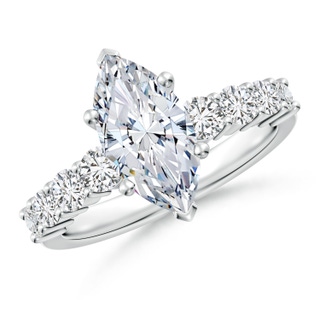 12x6mm HSI2 Solitaire Marquise Diamond Graduated Engagement Ring in P950 Platinum