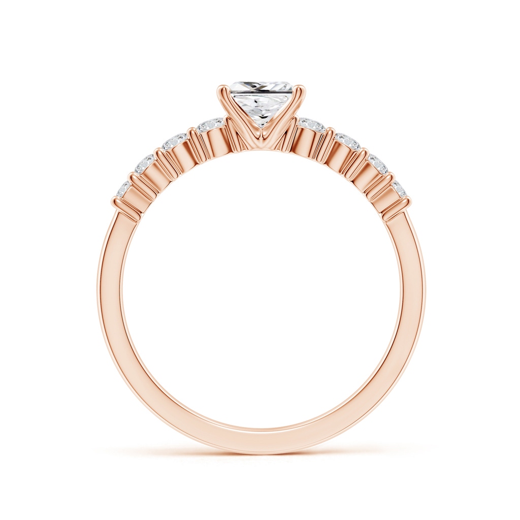 5mm HSI2 Solitaire Princess-Cut Diamond Graduated Engagement Ring in Rose Gold Side 199