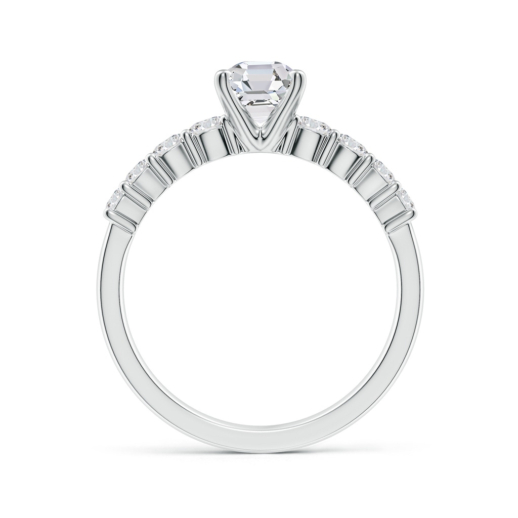 5.5mm HSI2 Solitaire Asscher-Cut Diamond Graduated Engagement Ring in White Gold Side 199