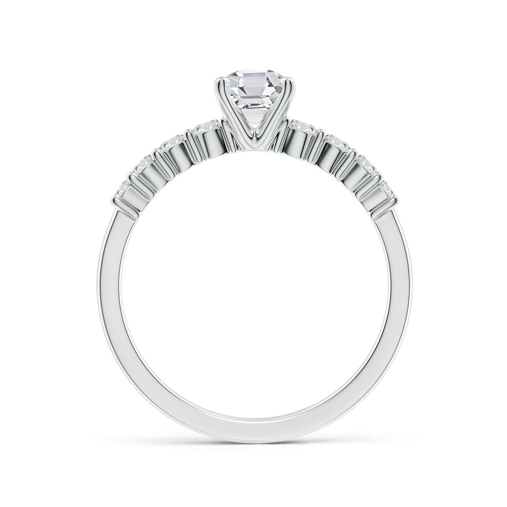 5mm HSI2 Solitaire Asscher-Cut Diamond Graduated Engagement Ring in White Gold Side 199