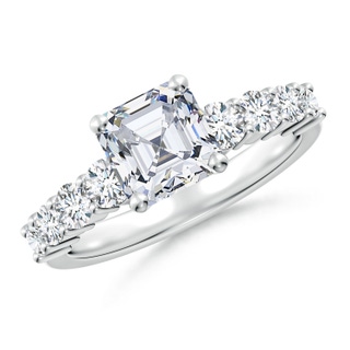 6.5mm GVS2 Solitaire Asscher-Cut Diamond Graduated Engagement Ring in P950 Platinum