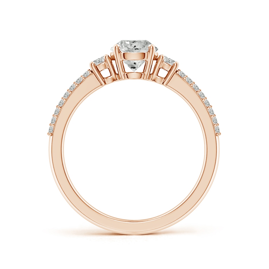 5.9mm KI3 Round Diamond Side Stone Knife-Edge Shank Engagement Ring in Rose Gold side 199