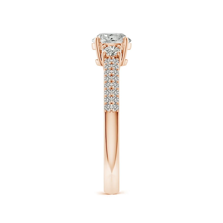 5.9mm KI3 Round Diamond Side Stone Knife-Edge Shank Engagement Ring in Rose Gold side 299