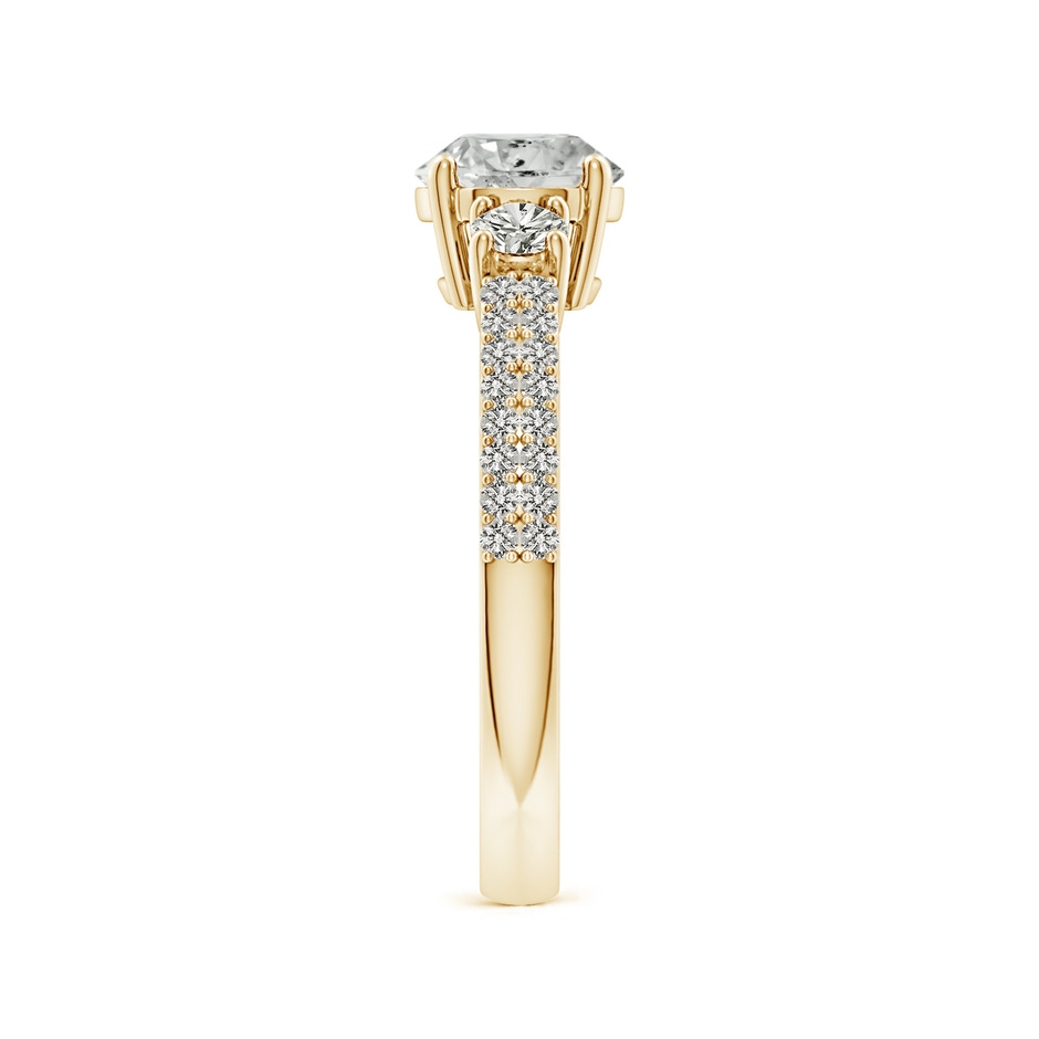 6.5mm KI3 Round Diamond Side Stone Knife-Edge Shank Engagement Ring in Yellow Gold side 299