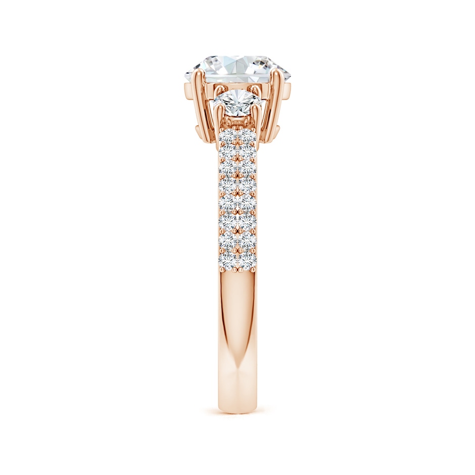 7.4mm GVS2 Round Diamond Side Stone Knife-Edge Shank Engagement Ring in 9K Rose Gold side 299
