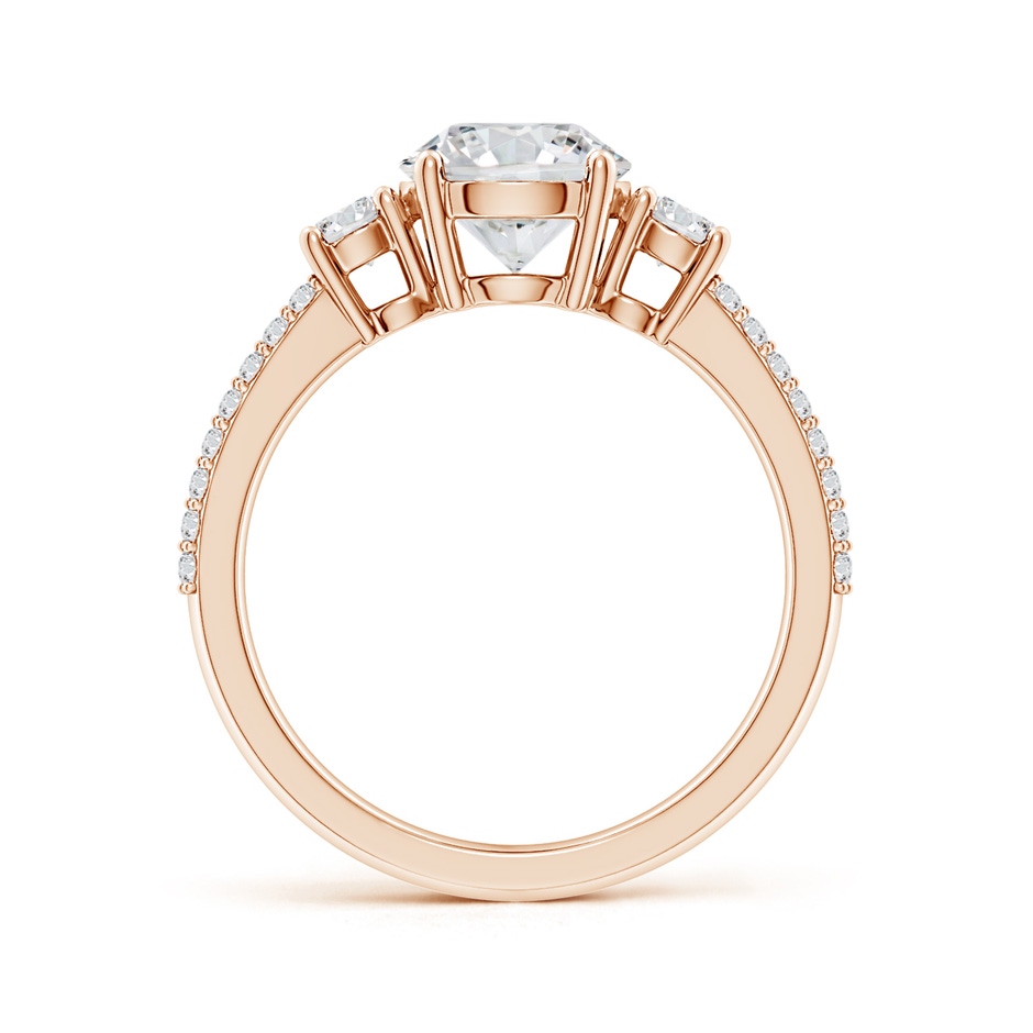 7.4mm HSI2 Round Diamond Side Stone Knife-Edge Shank Engagement Ring in Rose Gold side 199