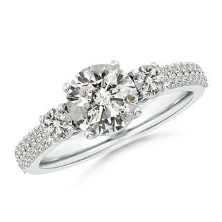 7.4mm KI3 Round Diamond Side Stone Knife-Edge Shank Engagement Ring in P950 Platinum