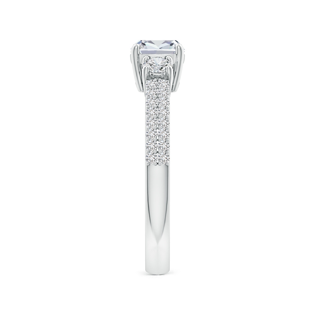 5.5mm HSI2 Cushion Diamond Side Stone Knife-Edge Shank Engagement Ring in White Gold Side 299