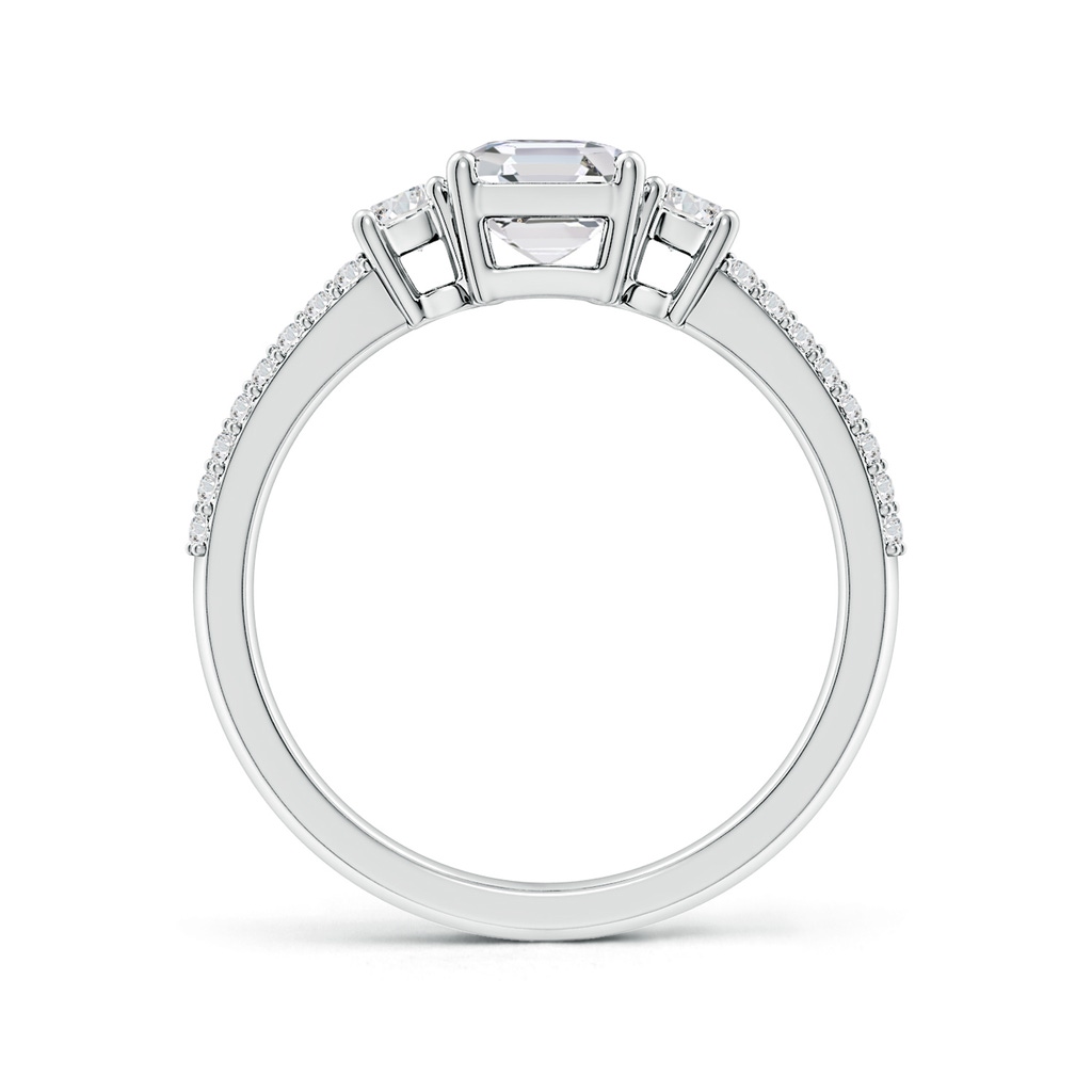 5.5mm HSI2 Asscher-Cut Diamond Side Stone Knife-Edge Shank Engagement Ring in White Gold Side 199