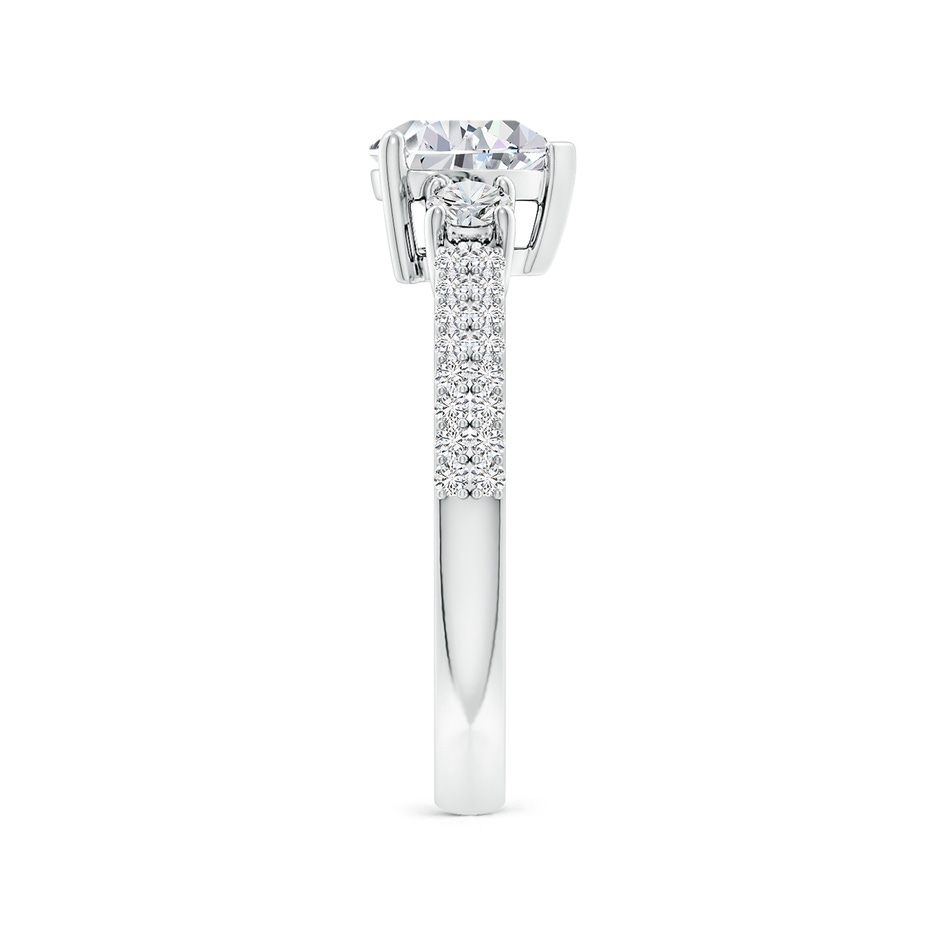 6.5mm HSI2 Heart Diamond Side Stone Knife-Edge Shank Engagement Ring in White Gold side 299