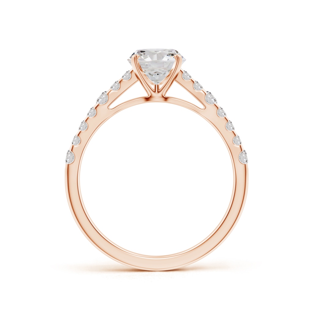 6.5mm IJI1I2 Solitaire Round Diamond Station Engagement Ring in Rose Gold Side 199