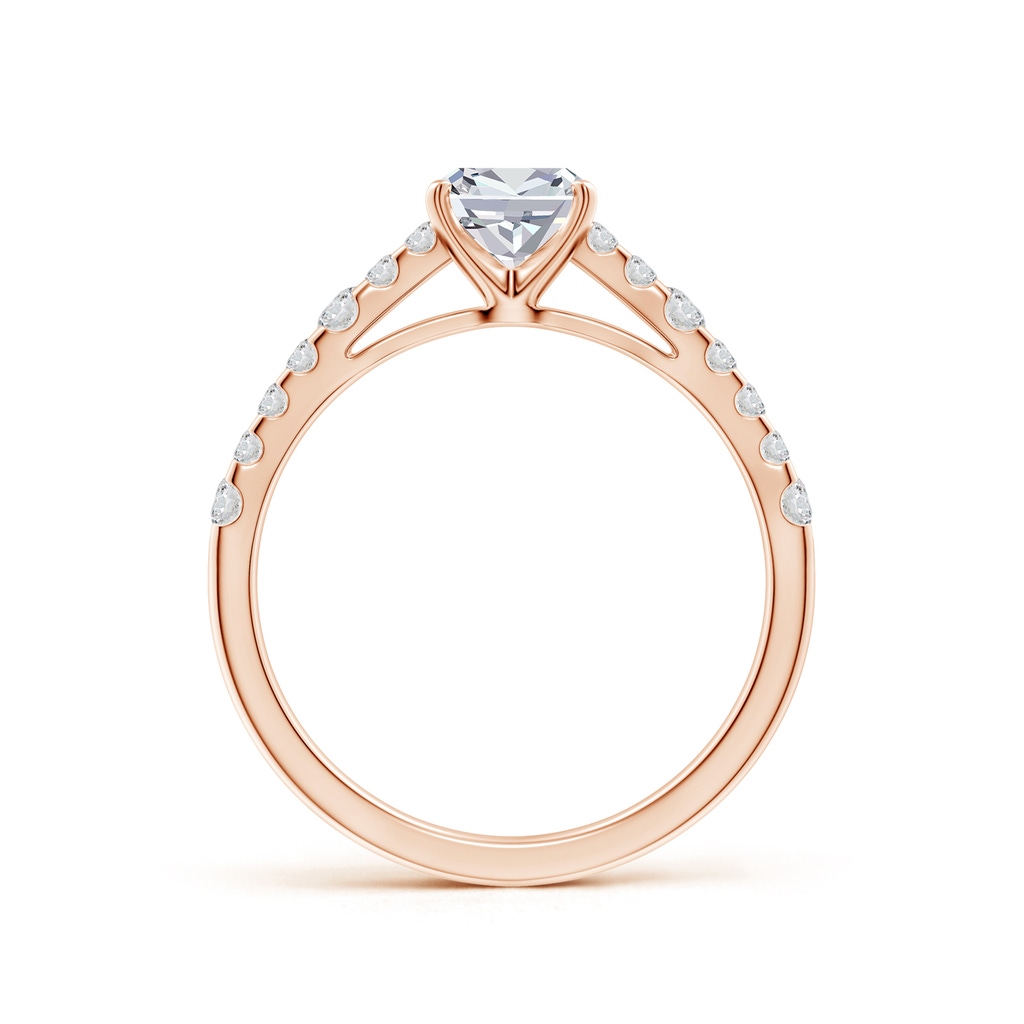 5.5mm HSI2 Solitaire Cushion Diamond Station Engagement Ring in 18K Rose Gold Side 199