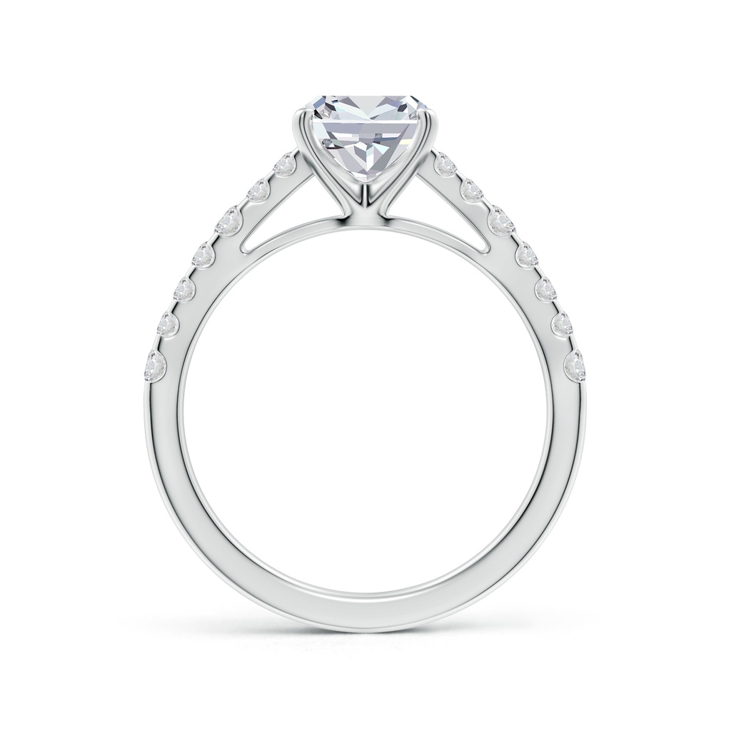 6.5mm HSI2 Solitaire Cushion Diamond Station Engagement Ring in White Gold Side 199