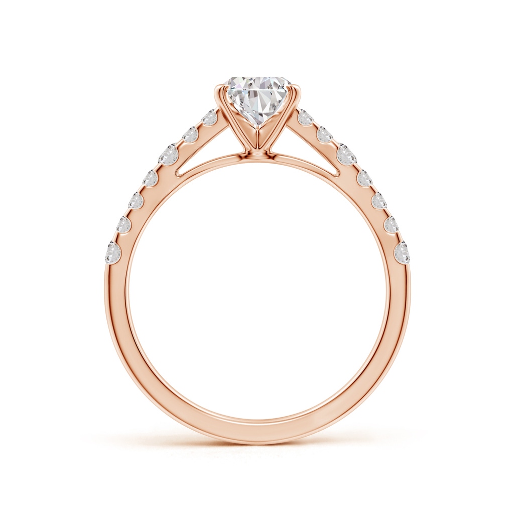 7.7x5.7mm IJI1I2 Solitaire Pear Diamond Station Engagement Ring in Rose Gold Side 199
