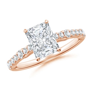 7.5x5.8mm GVS2 Solitaire Radiant-Cut Diamond Station Engagement Ring in Rose Gold