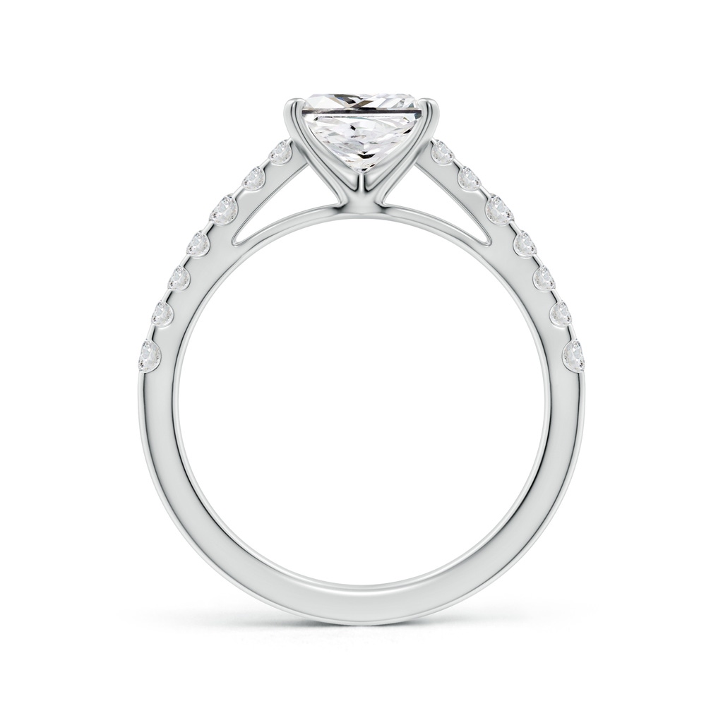 6.5mm HSI2 Solitaire Princess-Cut Diamond Station Engagement Ring in White Gold Side 199