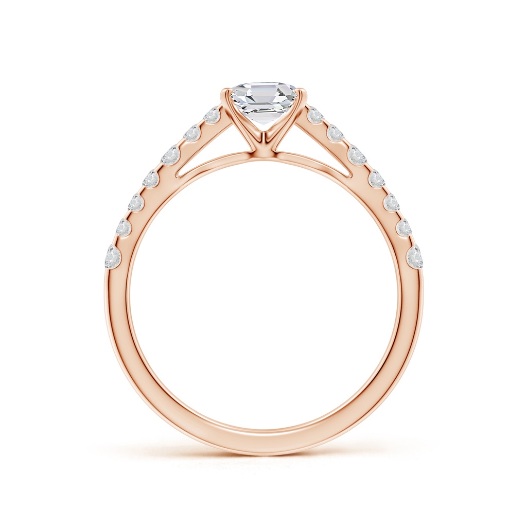 5.5mm HSI2 Solitaire Asscher-Cut Diamond Station Engagement Ring in Rose Gold Side 199