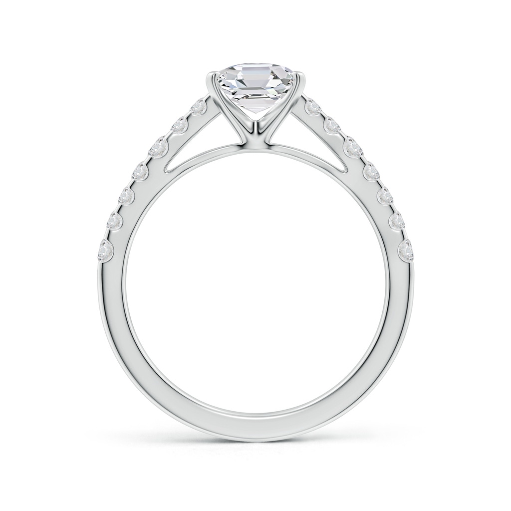 6.5mm HSI2 Solitaire Asscher-Cut Diamond Station Engagement Ring in White Gold Side 199