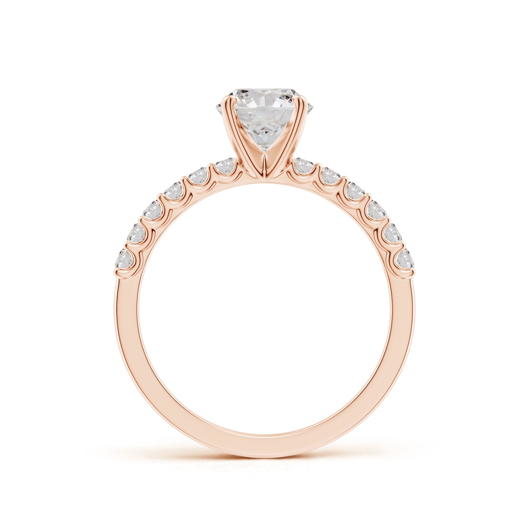 6.5mm IJI1I2 Round Diamond Solitaire Engagement Ring with Diamond Accents in Rose Gold Side 199