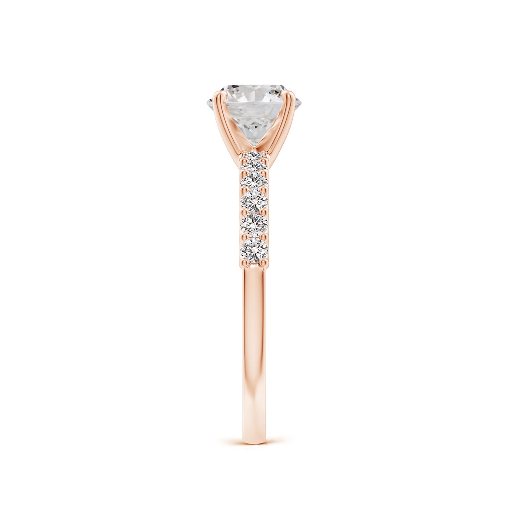 6.5mm IJI1I2 Round Diamond Solitaire Engagement Ring with Diamond Accents in Rose Gold Side 299