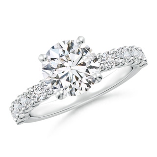 8mm HSI2 Round Diamond Solitaire Engagement Ring with Diamond Accents in P950 Platinum