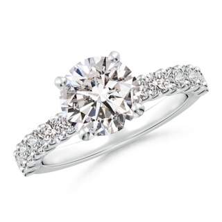 8mm IJI1I2 Round Diamond Solitaire Engagement Ring with Diamond Accents in P950 Platinum