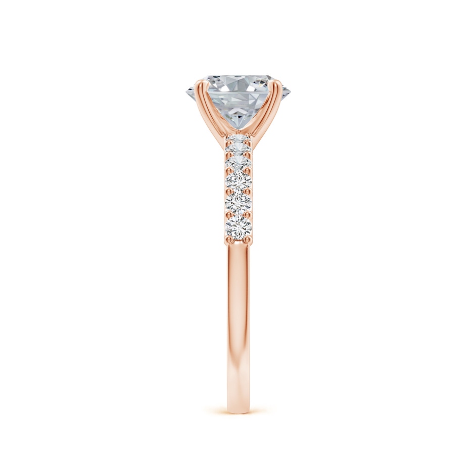 7.7x5.7mm HSI2 Oval Diamond Solitaire Engagement Ring with Diamond Accents in Rose Gold side 299
