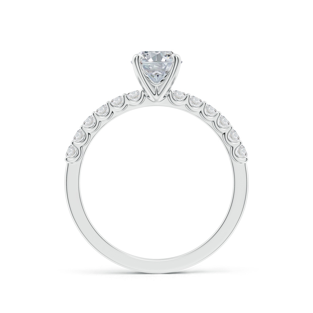 7.7x5.7mm HSI2 Oval Diamond Solitaire Engagement Ring with Diamond Accents in White Gold - side 199