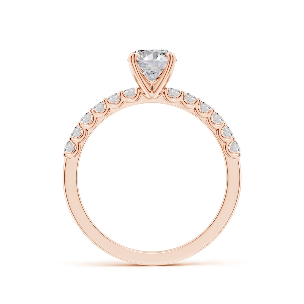 7.7x5.7mm IJI1I2 Oval Diamond Solitaire Engagement Ring with Diamond Accents in Rose Gold Side 199