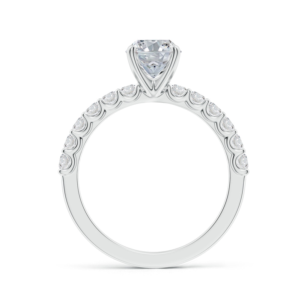 8.5x6.5mm HSI2 Oval Diamond Solitaire Engagement Ring with Diamond Accents in White Gold Side 199