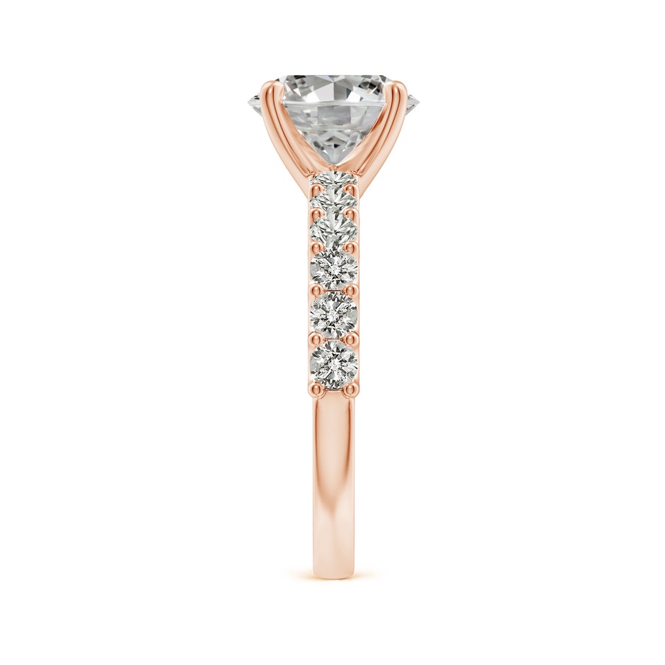 9x7mm KI3 Oval Diamond Solitaire Engagement Ring with Diamond Accents in Rose Gold side 299