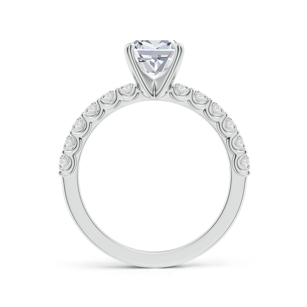6.5mm HSI2 Cushion Diamond Solitaire Engagement Ring with Diamond Accents in White Gold Side 199