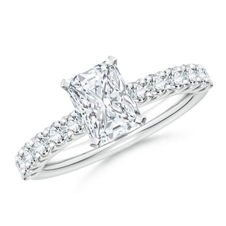 7.5x5.8mm GVS2 Radiant-Cut Diamond Solitaire Engagement Ring with Diamond Accents in P950 Platinum