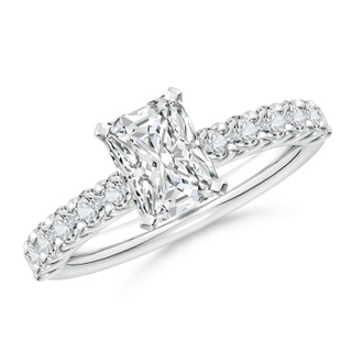 7.5x5.8mm HSI2 Radiant-Cut Diamond Solitaire Engagement Ring with Diamond Accents in P950 Platinum