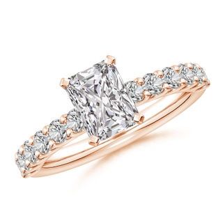 7.5x5.8mm IJI1I2 Radiant-Cut Diamond Solitaire Engagement Ring with Diamond Accents in Rose Gold