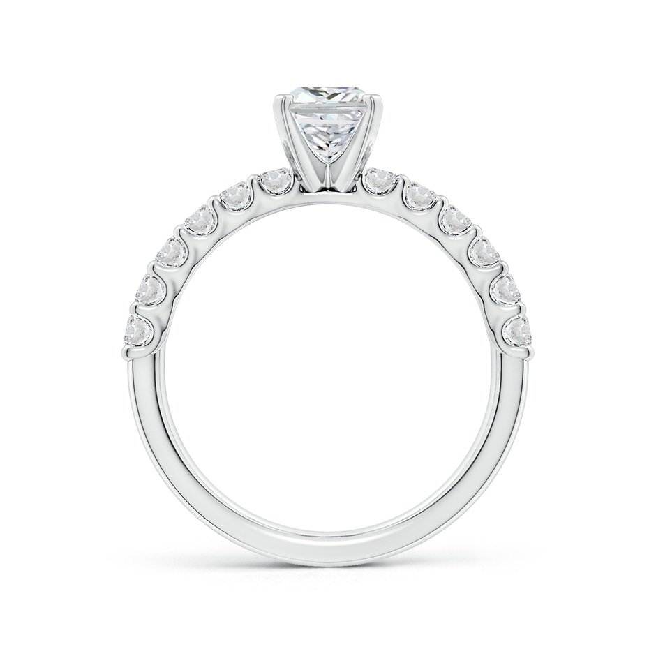 7x5mm HSI2 Radiant-Cut Diamond Solitaire Engagement Ring with Diamond Accents in White Gold side 199