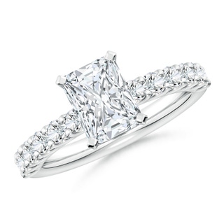 8x6mm GVS2 Radiant-Cut Diamond Solitaire Engagement Ring with Diamond Accents in P950 Platinum