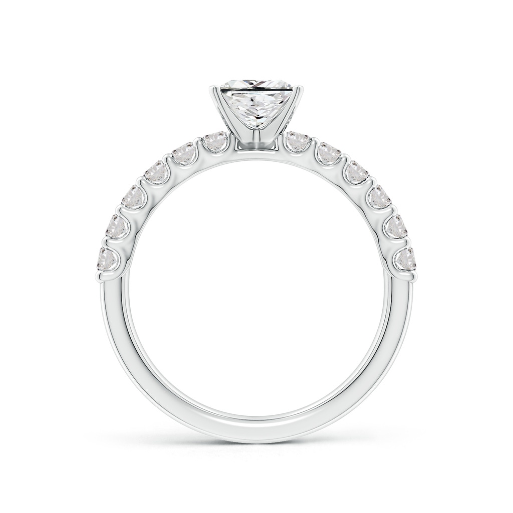 5.5mm IJI1I2 Princess-Cut Diamond Solitaire Engagement Ring with Diamond Accents in White Gold Side 199