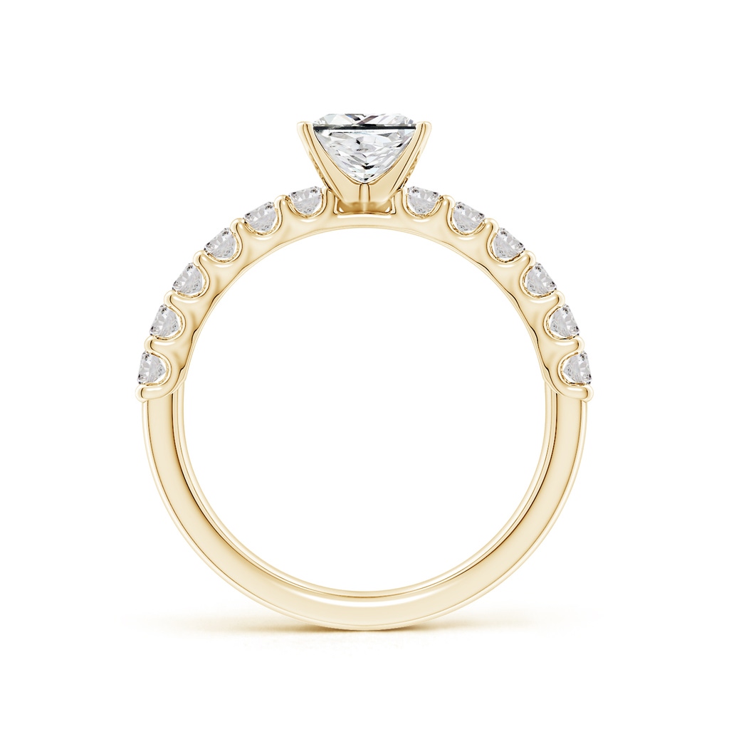 5.5mm IJI1I2 Princess-Cut Diamond Solitaire Engagement Ring with Diamond Accents in Yellow Gold Side 199