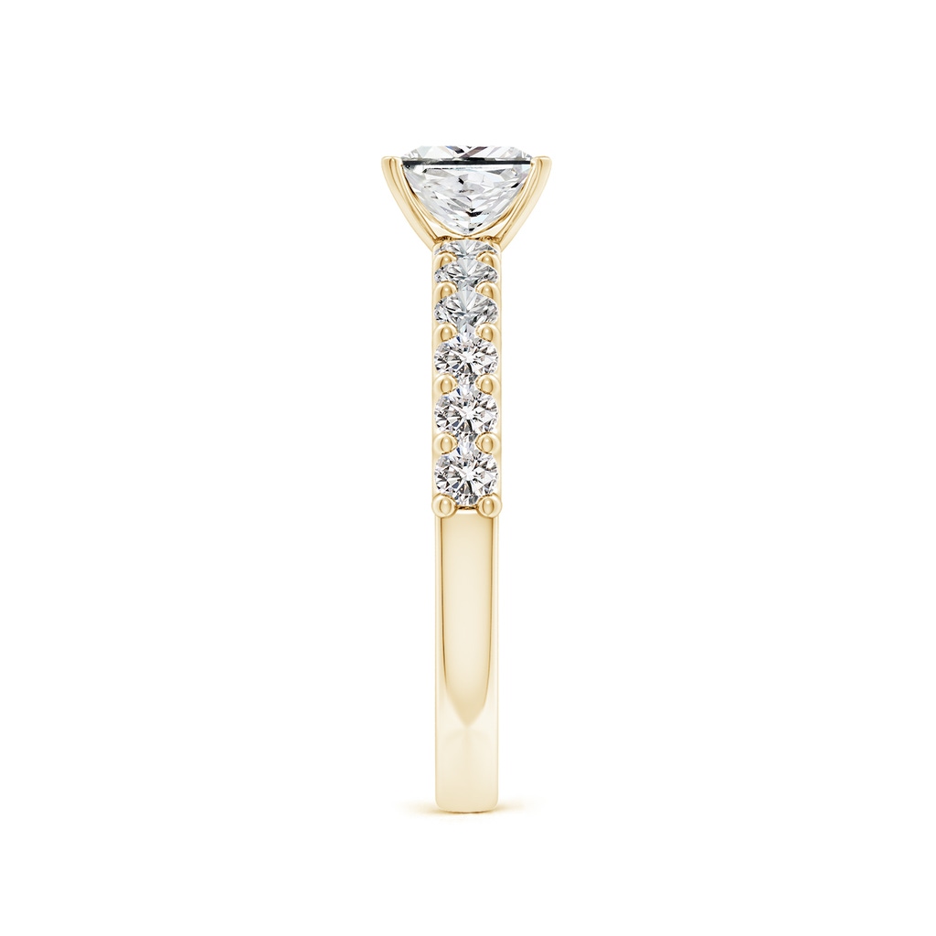 5.5mm IJI1I2 Princess-Cut Diamond Solitaire Engagement Ring with Diamond Accents in Yellow Gold Side 299
