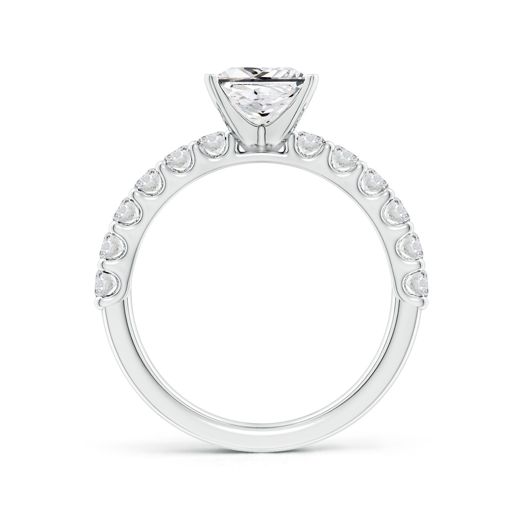 6.5mm HSI2 Princess-Cut Diamond Solitaire Engagement Ring with Diamond Accents in White Gold Side 199