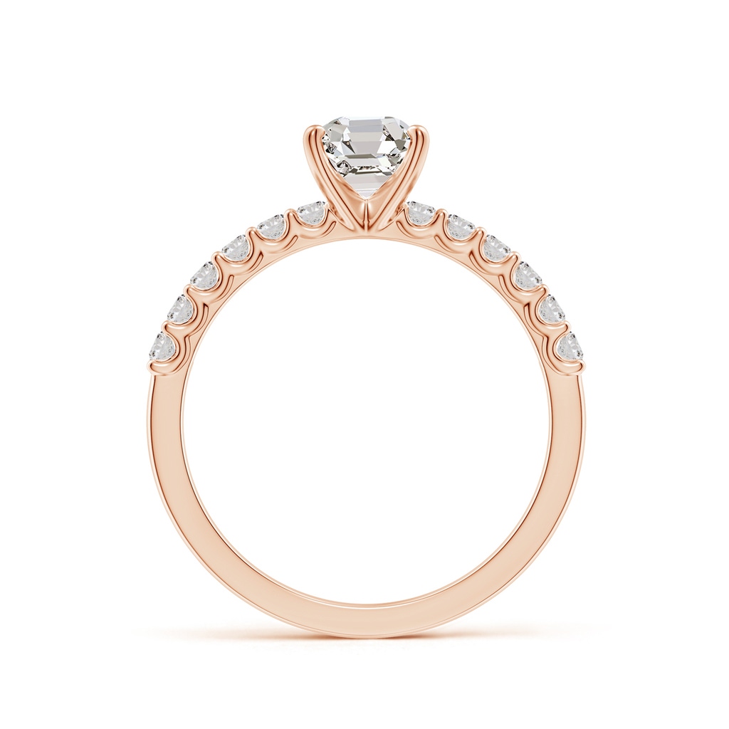 5.5mm IJI1I2 Asscher-Cut Diamond Solitaire Engagement Ring with Diamond Accents in Rose Gold Side 199