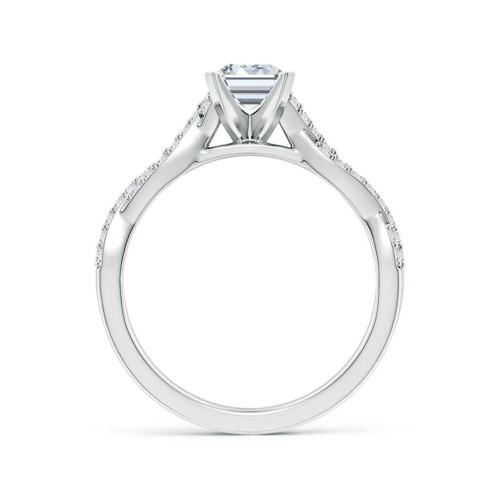 7x5mm HSI2 Peg Head Emerald-Cut Diamond Twist Shank Engagement Ring in White Gold Side 199