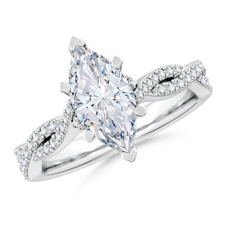 12x6mm GVS2 Peg Head Marquise Diamond Twist Shank Engagement Ring in P950 Platinum